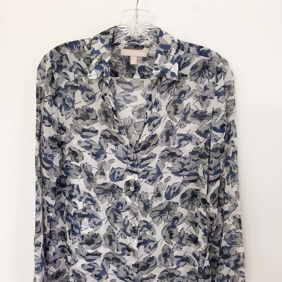 Banana Republic Women's Button Down Tie Waist Semi Sheer Shirt Top Blouse - Picture 2 of 12